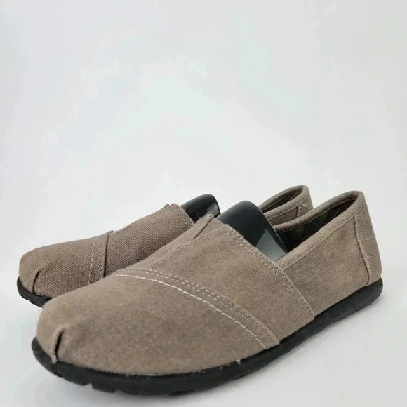 Yuu Celista Grey Twill Classic Slip On Flats - 6 - Picture 5 of 8